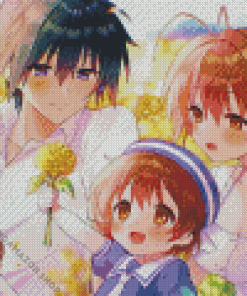 Ushio Okazaki Family Diamond Painting