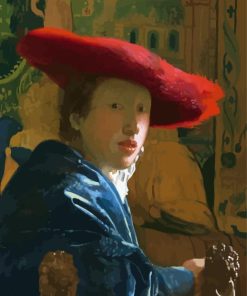 Vermeer Lady With Red Hat Diamond Painting