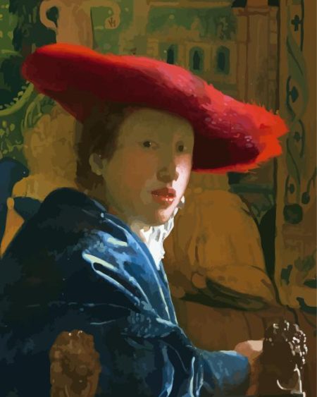 Vermeer Lady With Red Hat Diamond Painting