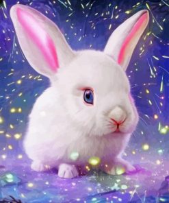 White Baby Bunny Diamond Painting