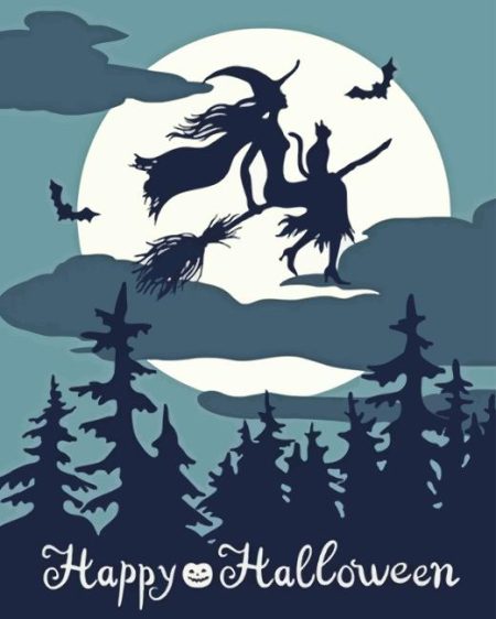 Witch And Cat Diamond Painting