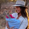 Woman Holding Kangaroos Diamond Painting