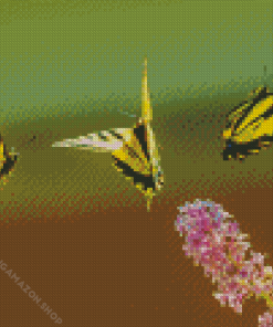 Yellow And Black Butterflies Diamond Painting