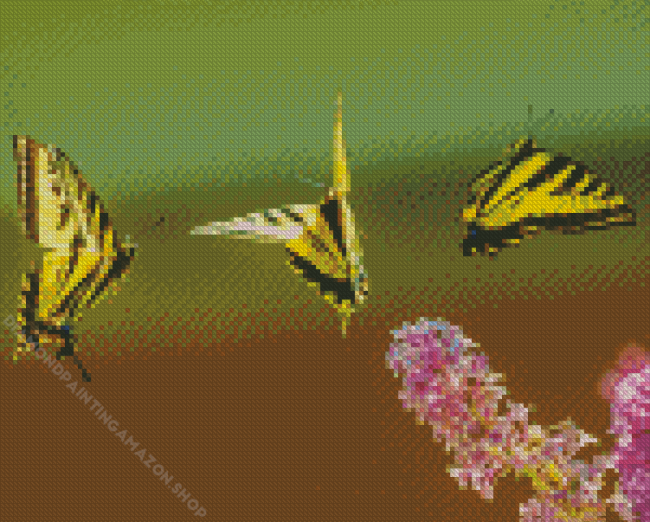 Yellow And Black Butterflies Diamond Painting