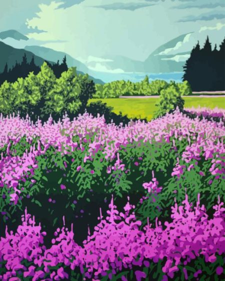 Abstract Fireweed Field Diamond Painting