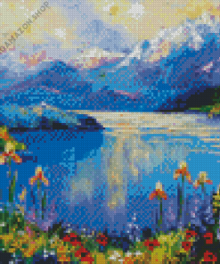 Abstract Lake Diamond Painting