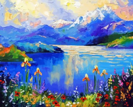 Abstract Lake Diamond Painting