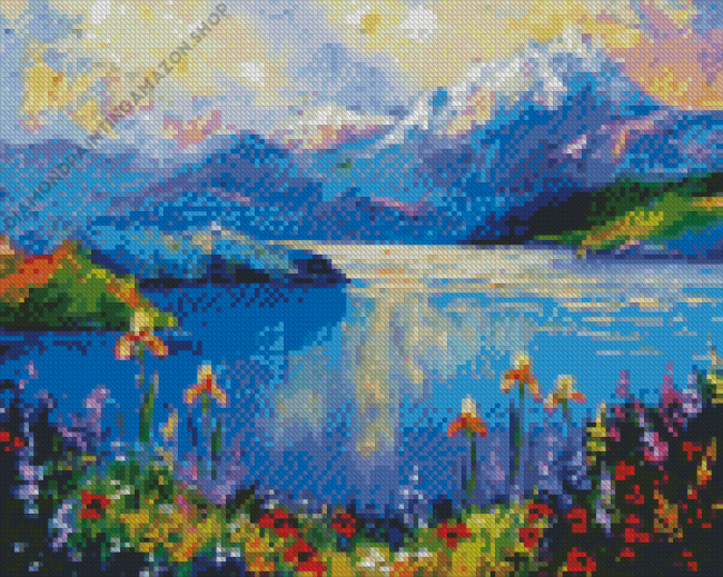 Abstract Lake Diamond Painting