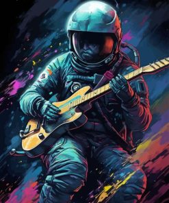 Astronaut With Guitar Diamond Painting