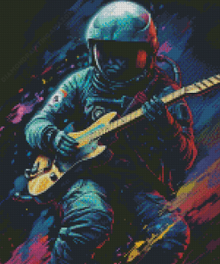 Astronaut With Guitar Diamond Painting