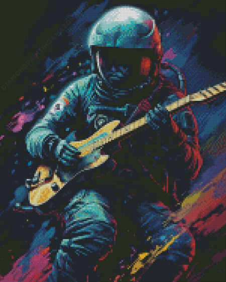 Astronaut With Guitar Diamond Painting