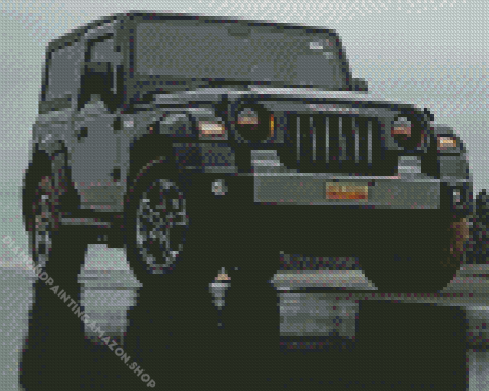 Black Mahindra Thar Diamond Painting
