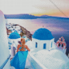 Blondy Girl In Santorini Diamond Painting