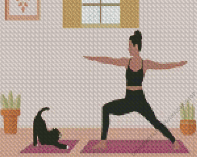 Cat Yoga Diamond Painting