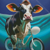 Cow On Bike Diamond Painting