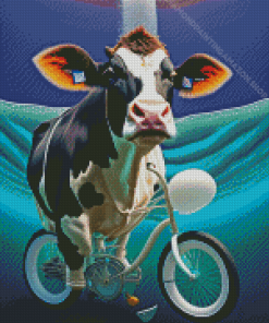 Cow On Bike Diamond Painting