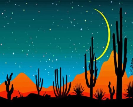 Desert With Cactus Diamond Painting