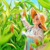 Farm Girl In A Field Diamond Painting