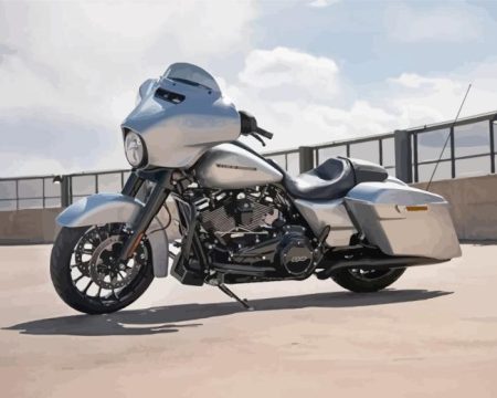 Grey Harley Glide Diamond Painting