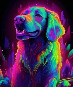 Happy Neon Dog Diamond Painting