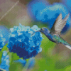 Hummingbird And Hydrangeas Diamond Painting