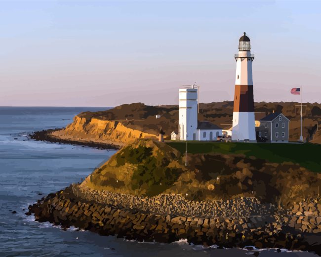 Lighthouse Point Of Montauk Diamond Painting