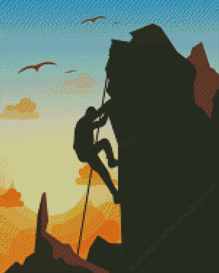 Mountain Climbing Man Diamond Painting