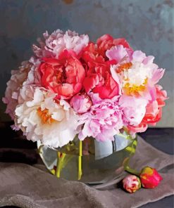 Peonies In A Vase Diamond Painting