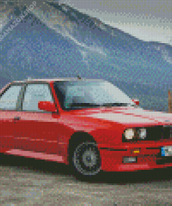 Red Bmw E30 Diamond Painting