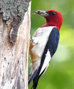 Red Headed Woodpecker Diamond Painting