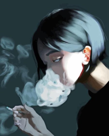 Sad Anime Smoking Diamond Painting