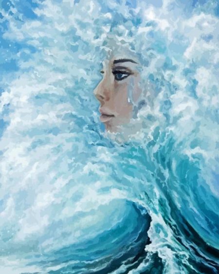 Sad Woman Wave Diamond Painting