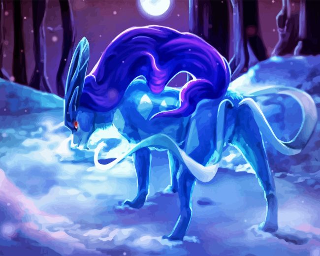 Suicune In Snow Diamond Painting