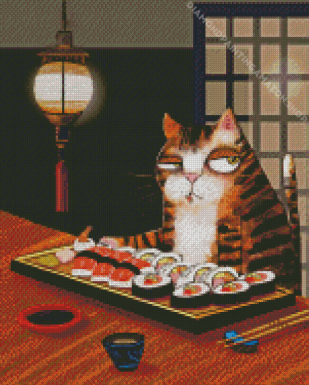 Sushi Cat Diamond Painting