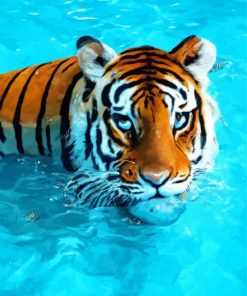 Tiger Swimming Diamond Painting