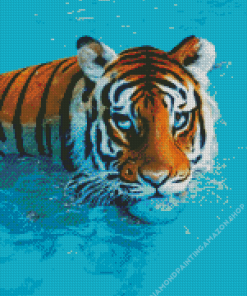 Tiger Swimming Diamond Painting