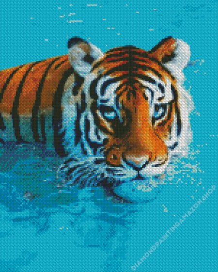 Tiger Swimming Diamond Painting