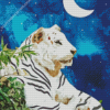 Tiger With Crescent Moon Diamond Painting