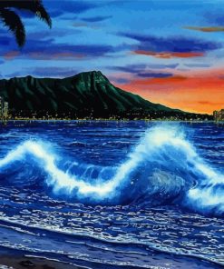 Waikiki Beach Waves Diamond Painting