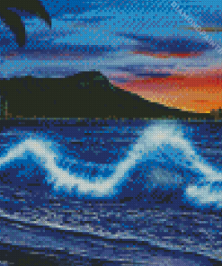 Waikiki Beach Waves Diamond Painting