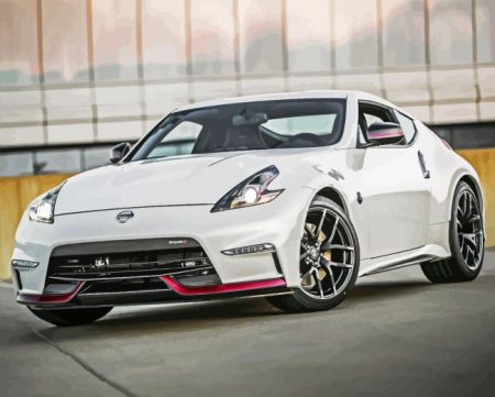 White 370z Car Diamond Painting