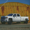 White Dually Truck Diamond Painting