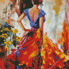 Woman In Dress Diamond Painting