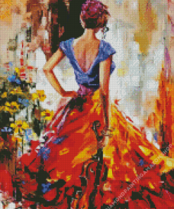 Woman In Dress Diamond Painting