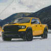 Yellow Truck In Snow Diamond Painting