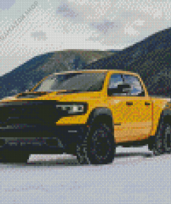 Yellow Truck In Snow Diamond Painting