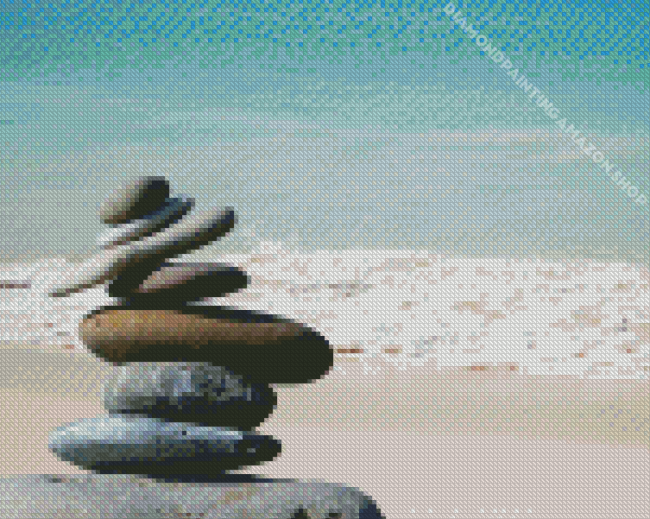 Zen Stones By Sea Diamond Painting