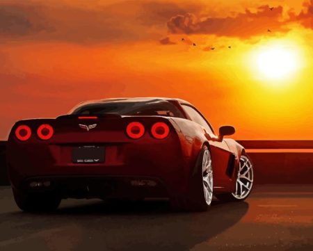 2005 Corvette At Sunset Diamond Painting