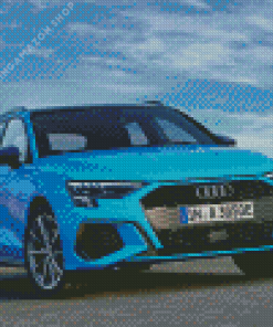 A3 Blue Car Diamond Painting