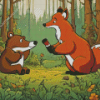 Bear And Fox Diamond Painting